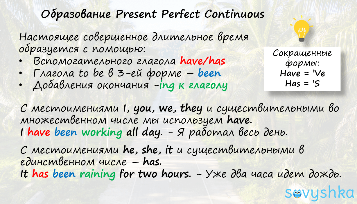 present perfect continuous 2